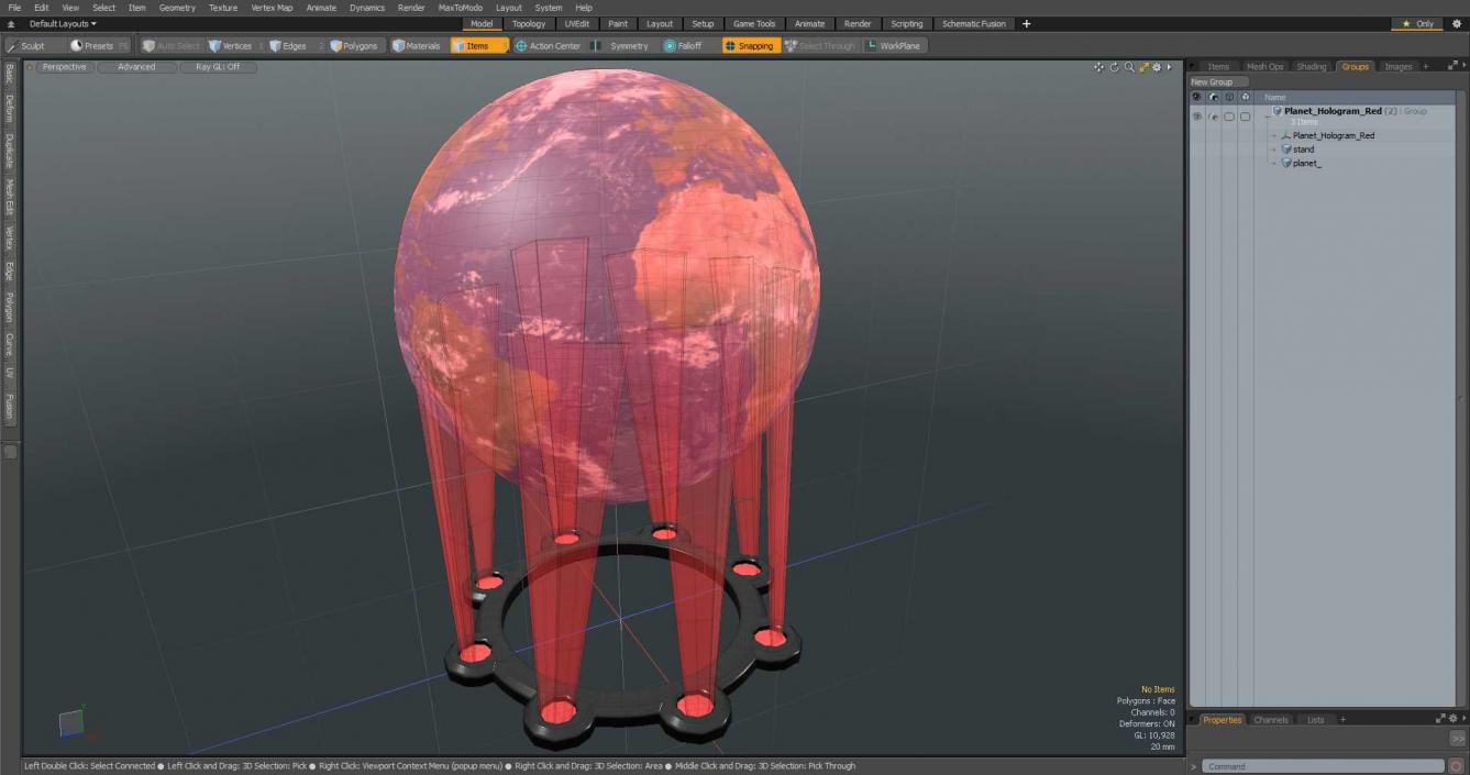 Planet Hologram Red 3D model