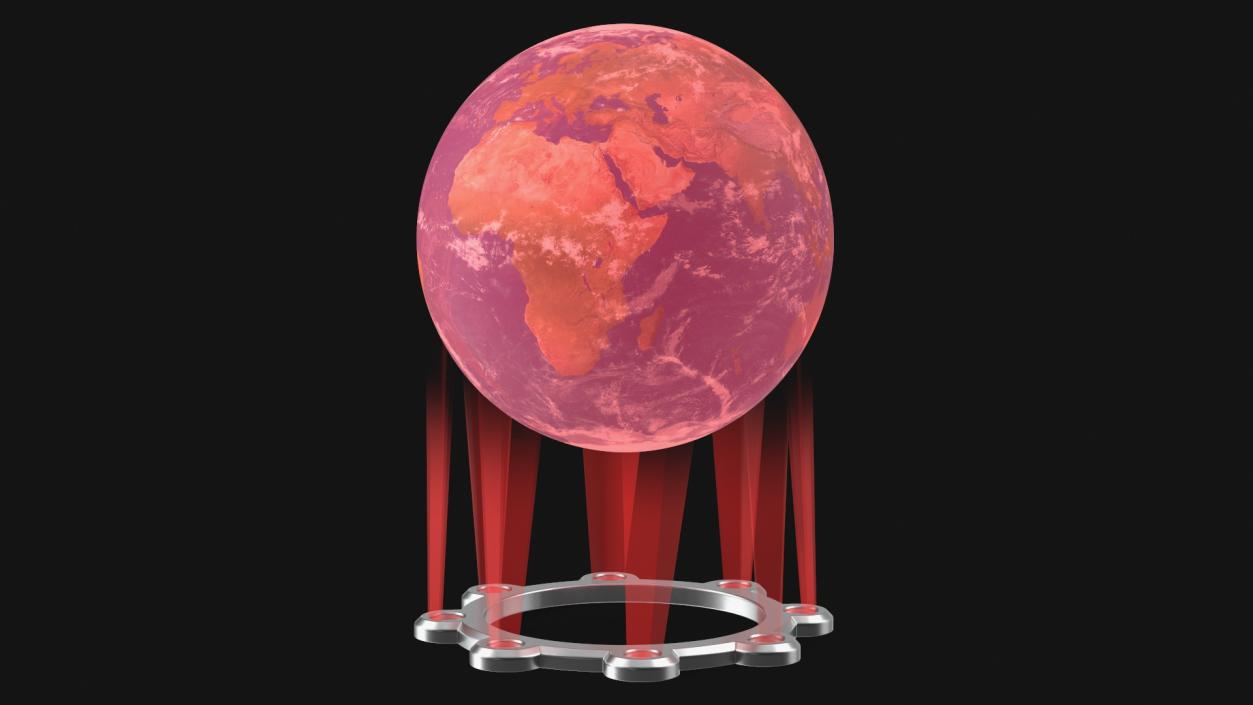 Planet Hologram Red 3D model