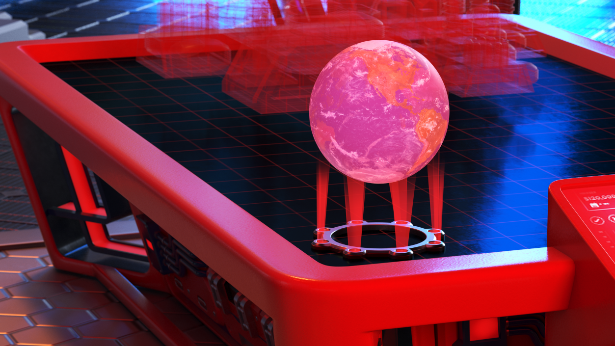 Planet Hologram Red 3D model