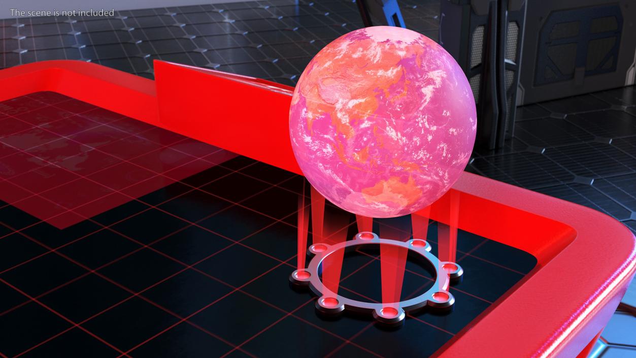 Planet Hologram Red 3D model