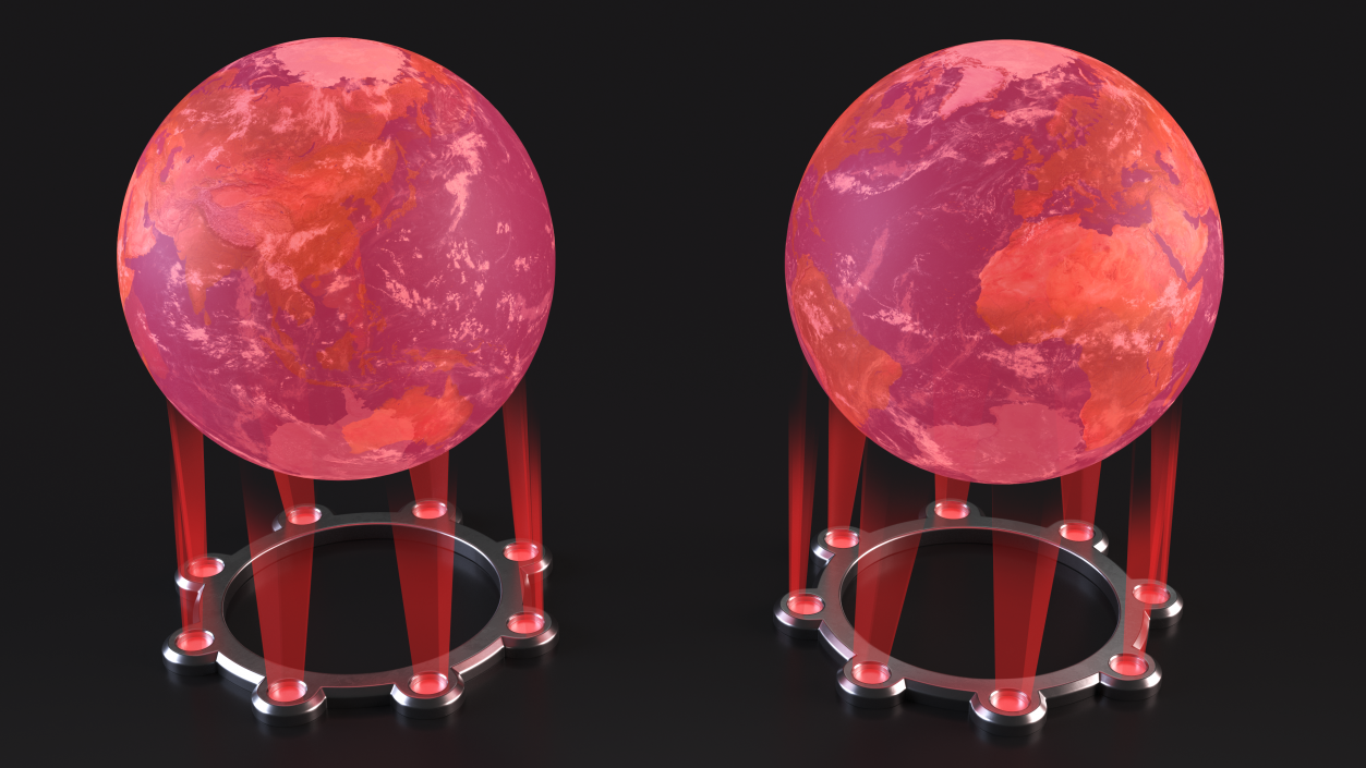 Planet Hologram Red 3D model