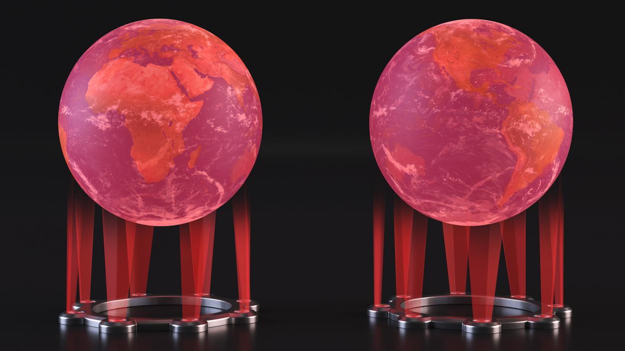 Planet Hologram Red 3D model