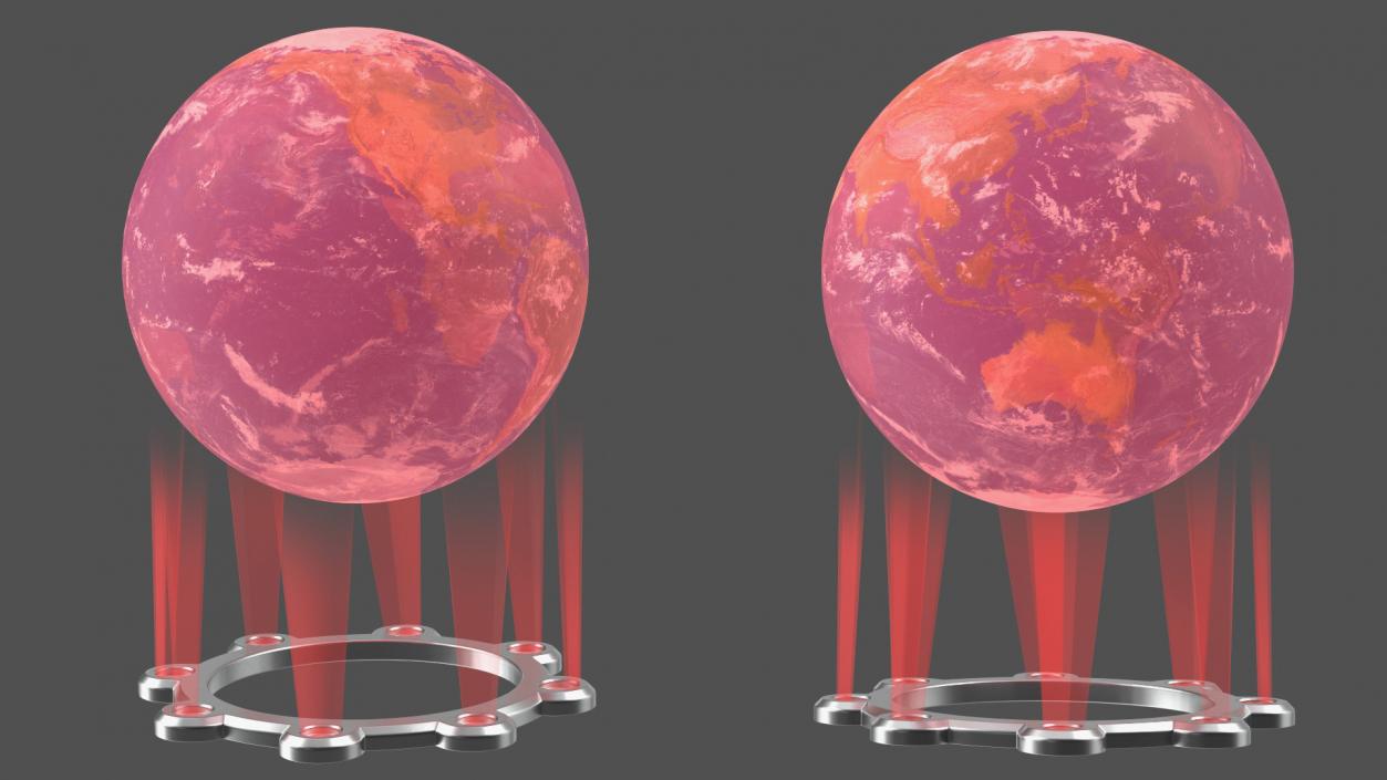 Planet Hologram Red 3D model