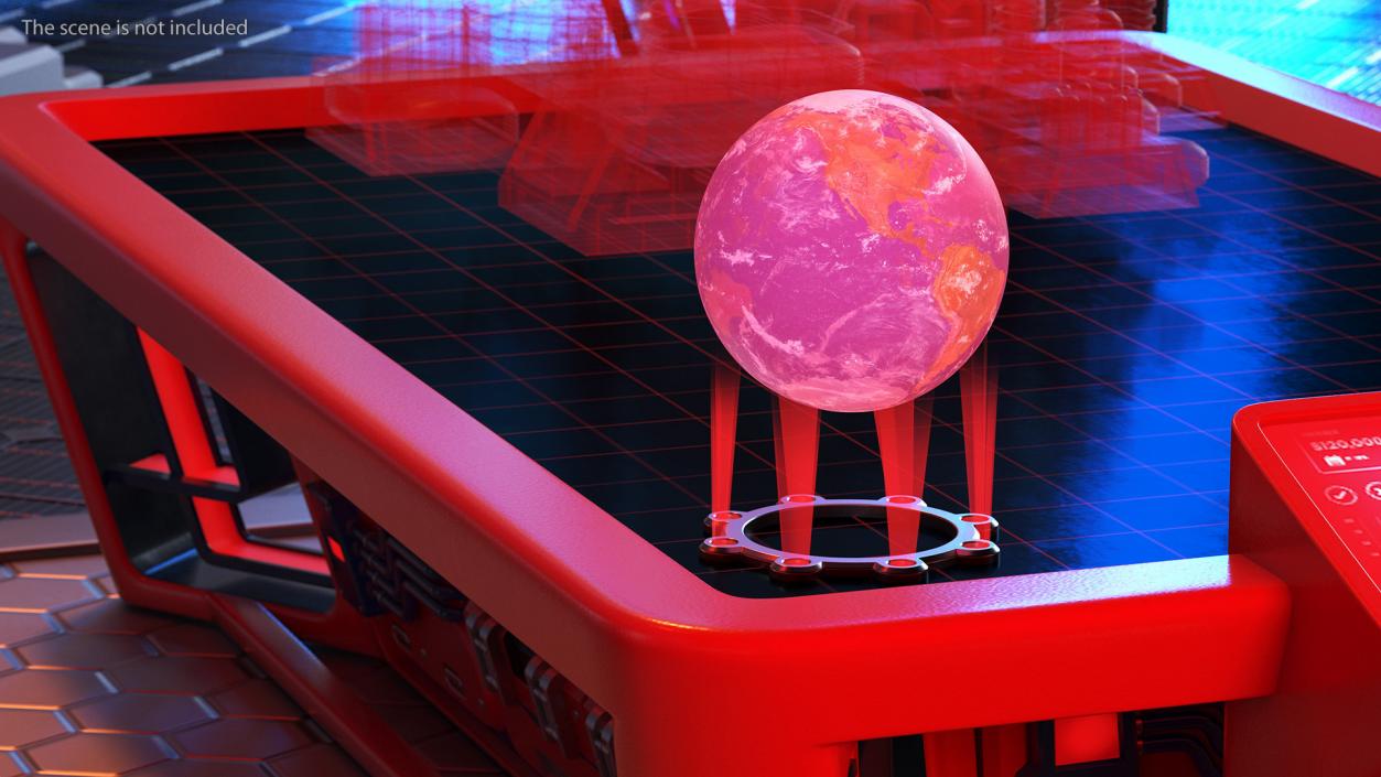 Planet Hologram Red 3D model