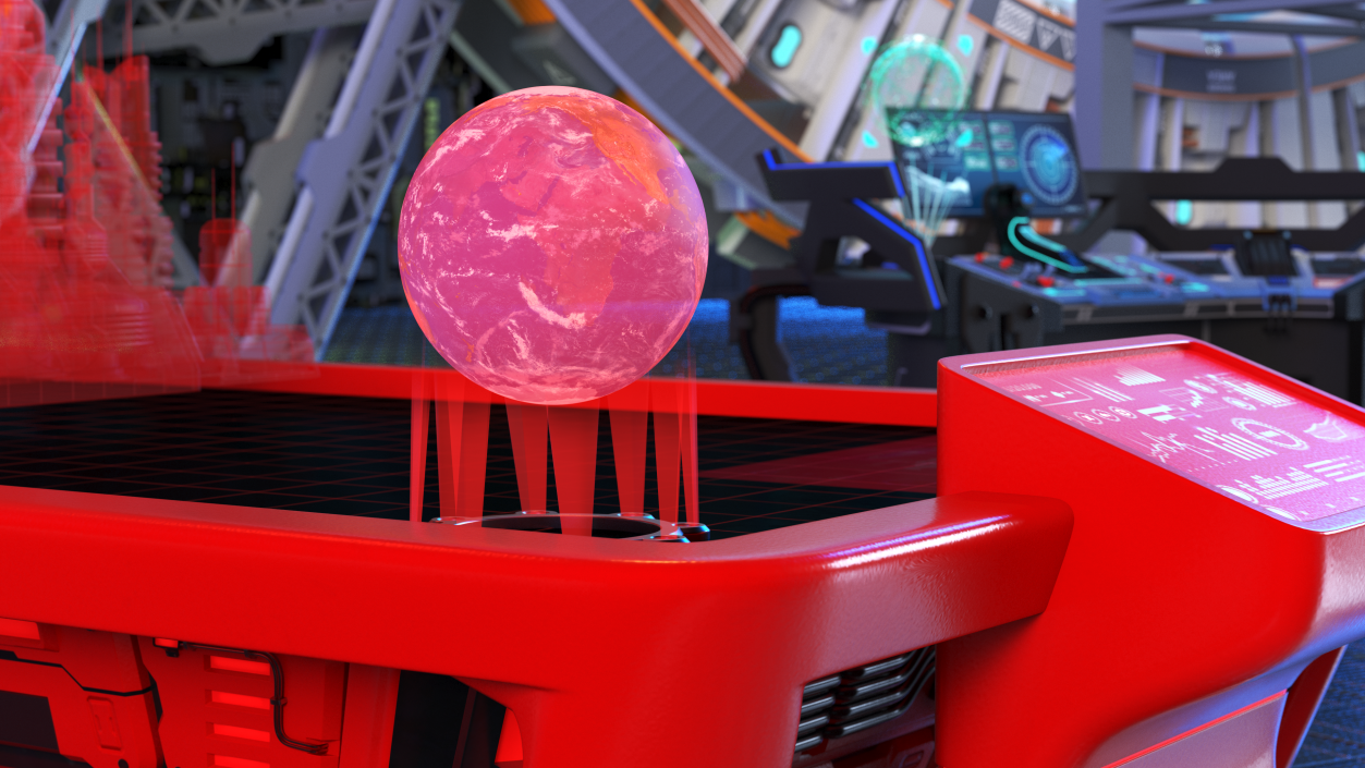 Planet Hologram Red 3D model