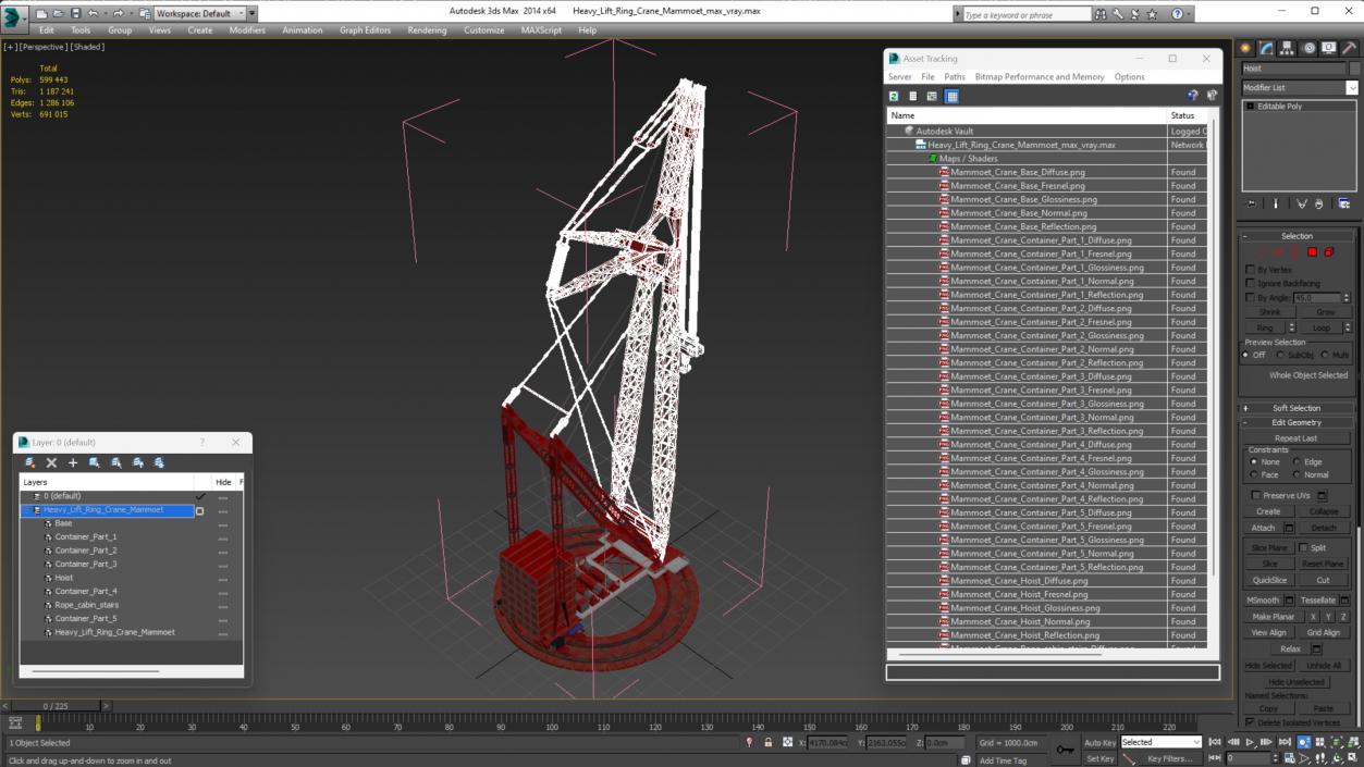 Heavy Lift Ring Crane Mammoet 3D model