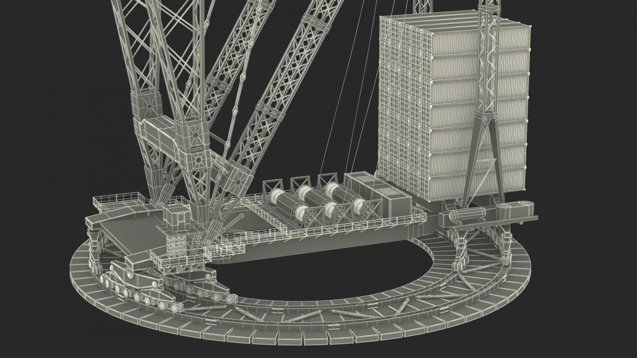 Heavy Lift Ring Crane Mammoet 3D model