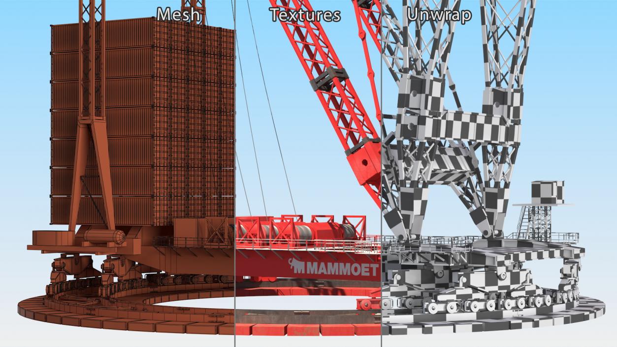 Heavy Lift Ring Crane Mammoet 3D model