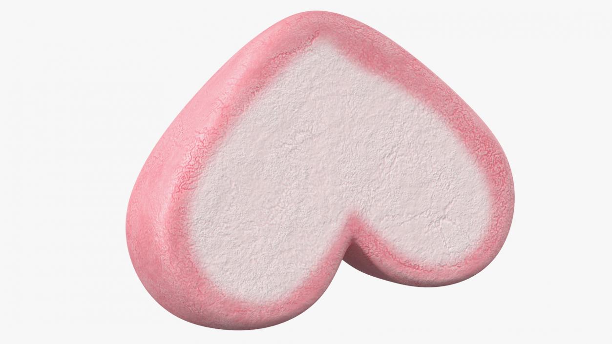 3D Pink and White Marshmallow Hearts model