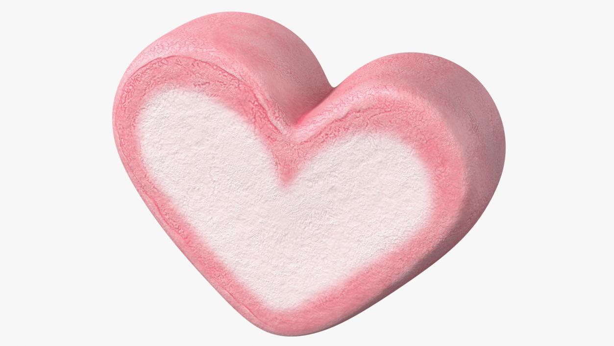 3D Pink and White Marshmallow Hearts model