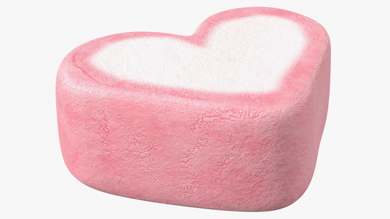 3D Pink and White Marshmallow Hearts model