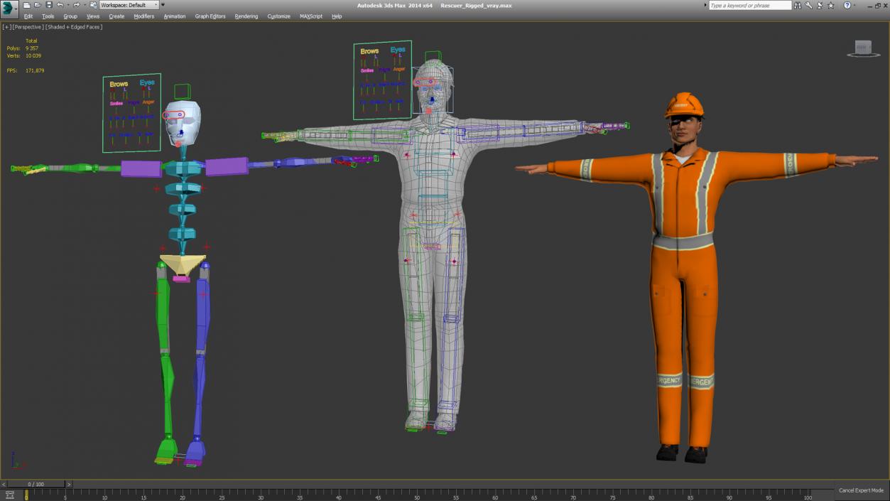 Rescuer Rigged 3D model