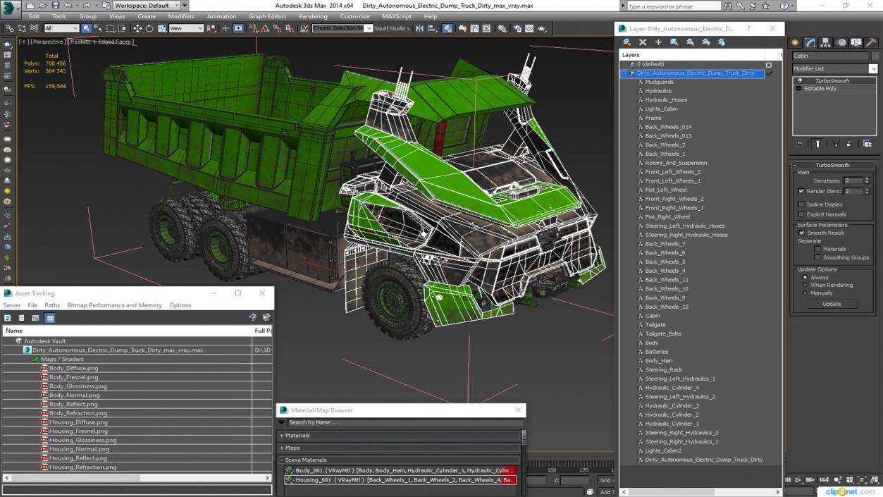 Dirty Autonomous Electric Dump Truck Dirty 3D