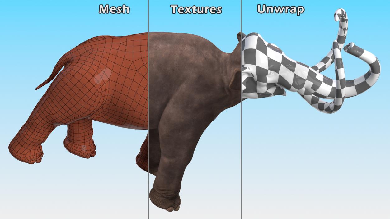 Mammoth Roar Pose 3D