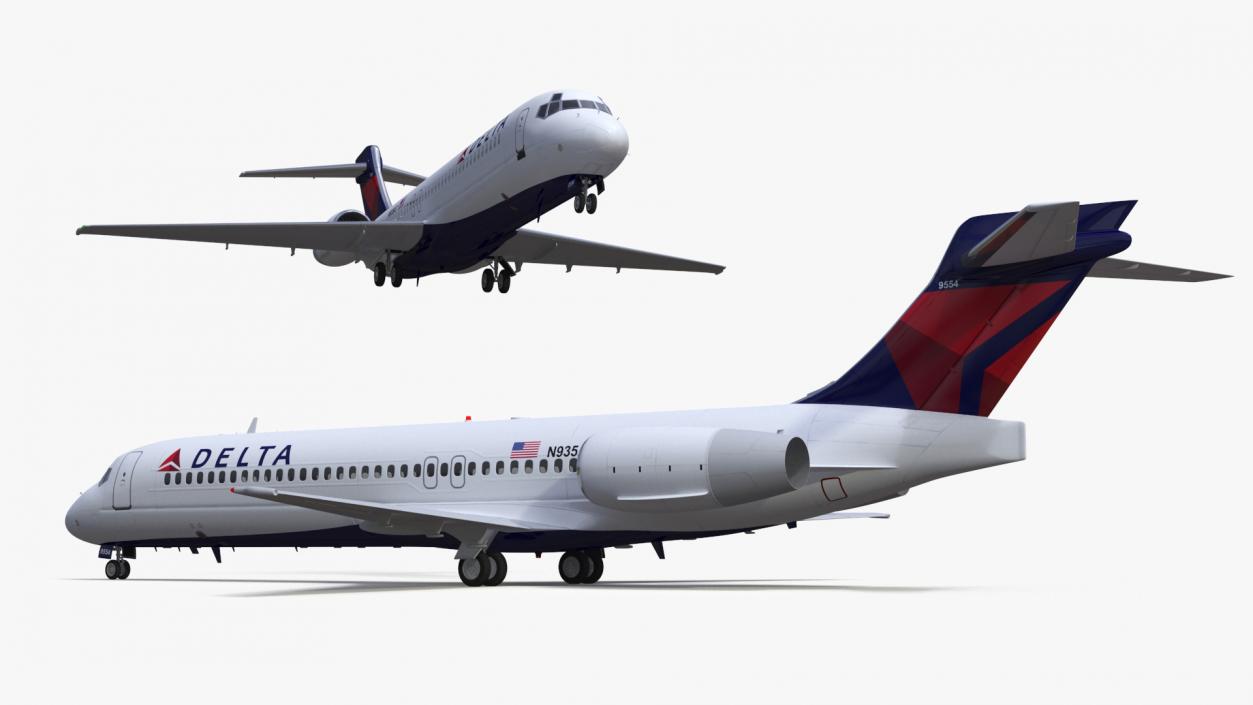 3D Boeing 717-200 Delta Airlines Livery