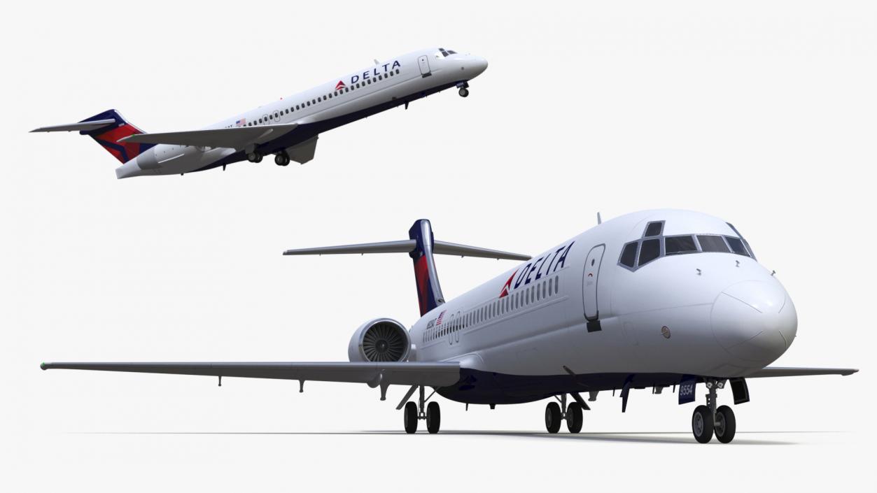 3D Boeing 717-200 Delta Airlines Livery