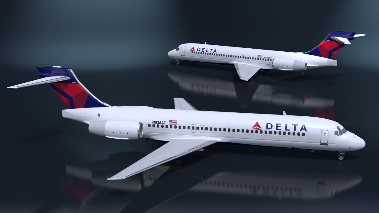 3D Boeing 717-200 Delta Airlines Livery