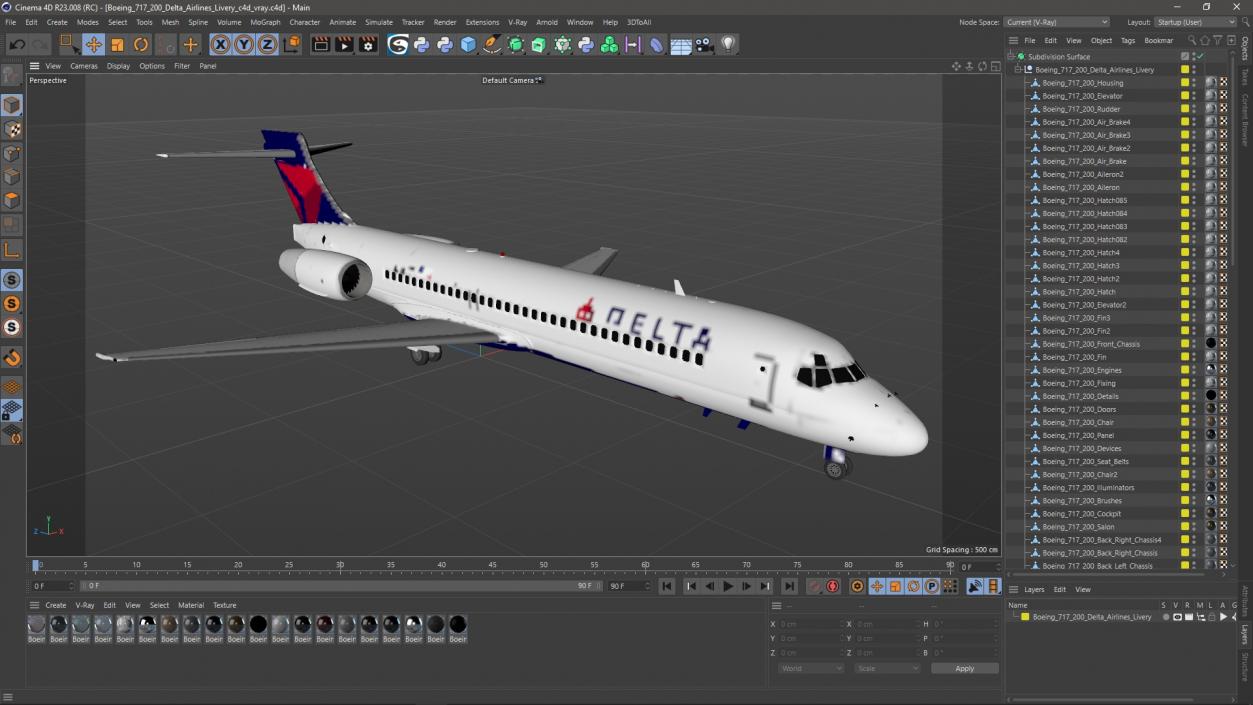 3D Boeing 717-200 Delta Airlines Livery