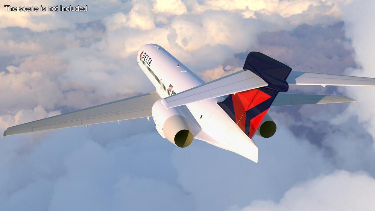 3D Boeing 717-200 Delta Airlines Livery