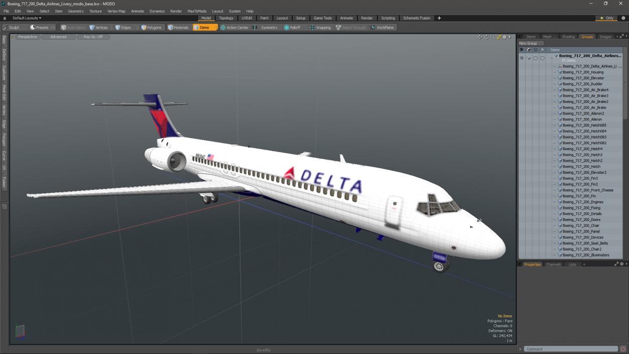 3D Boeing 717-200 Delta Airlines Livery