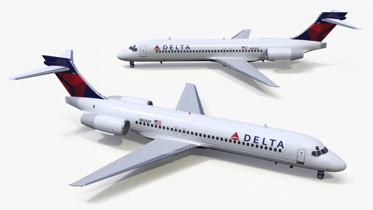 3D Boeing 717-200 Delta Airlines Livery