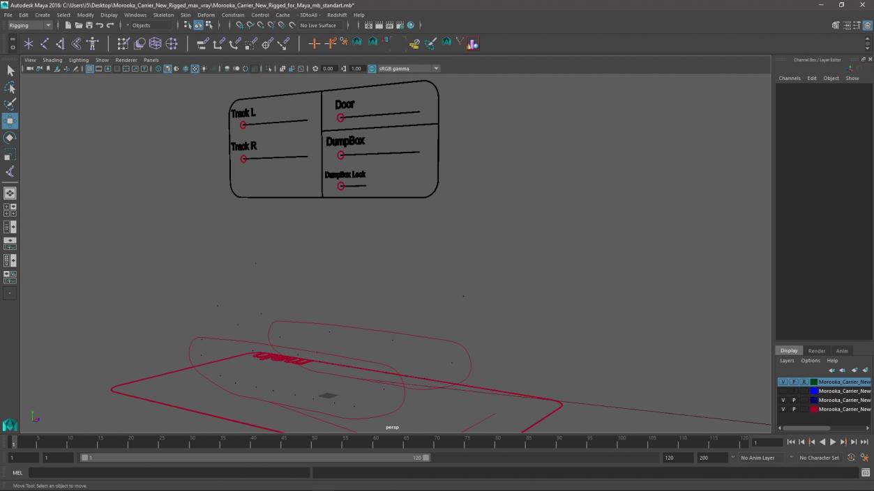 3D model Morooka Carrier New Rigged for Maya