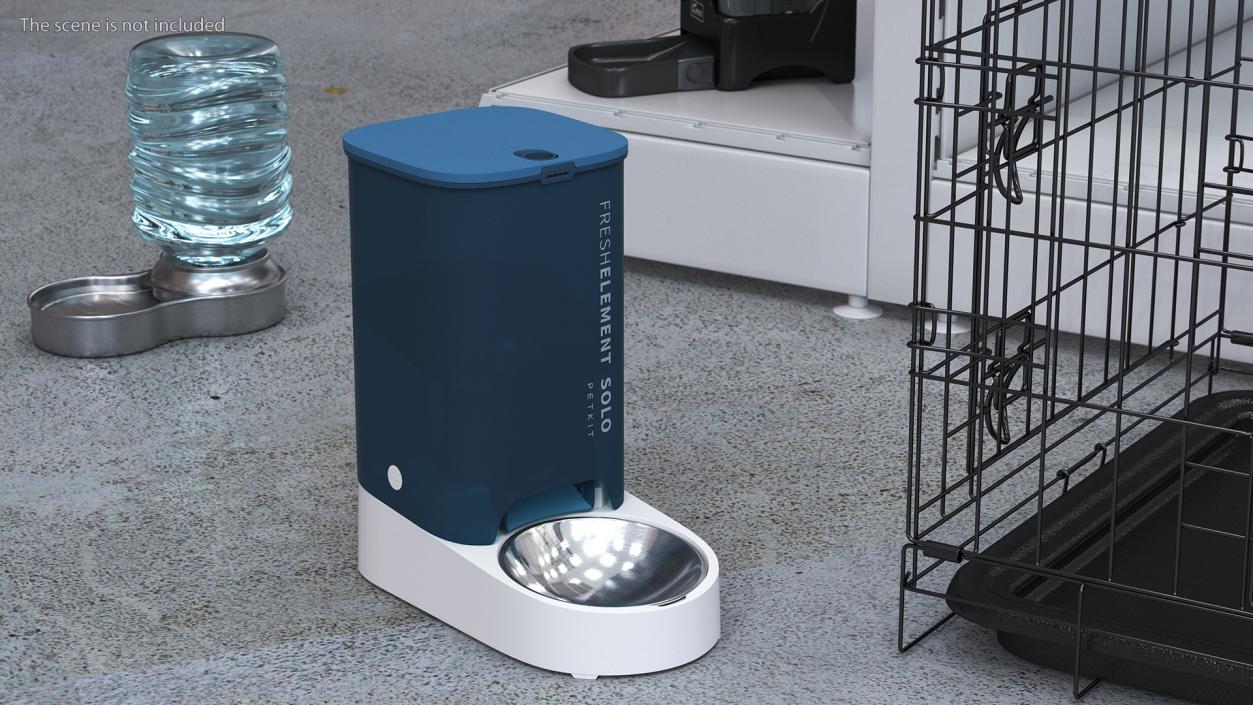 Automatic WiFi Pet Feeder Petkit Blue 3D