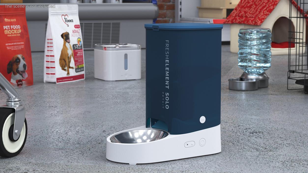 Automatic WiFi Pet Feeder Petkit Blue 3D