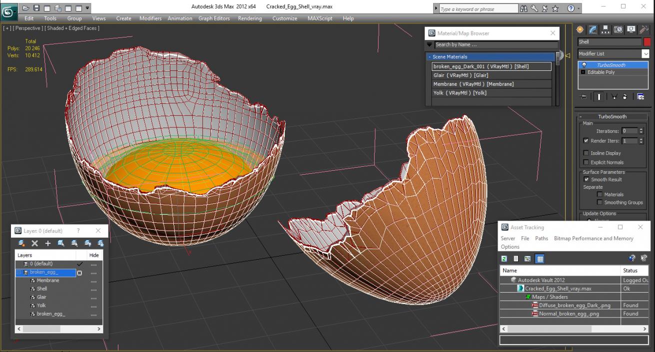 Cracked Egg Shell 3D