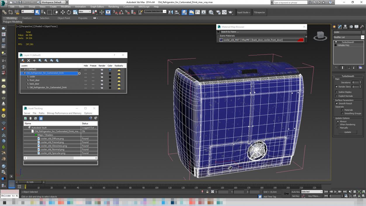 Old Refrigerator for Carbonated Drink 2 3D model