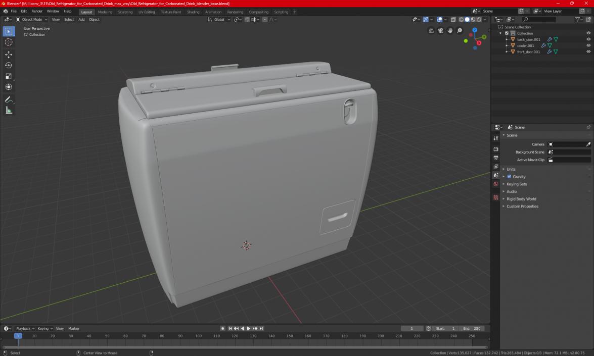 Old Refrigerator for Carbonated Drink 2 3D model