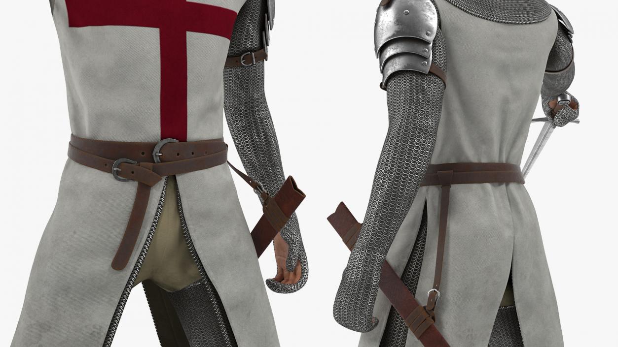 Knight Templar Set Rigged for Cinema 4D 3D model