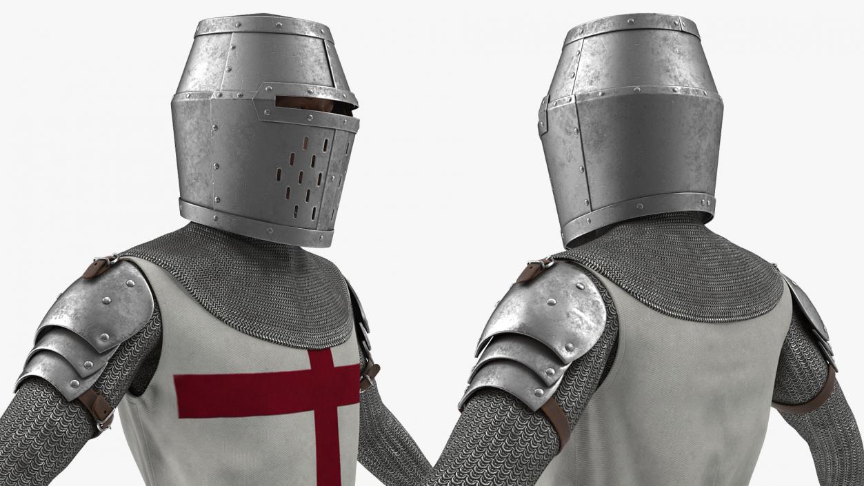 Knight Templar Set Rigged for Cinema 4D 3D model