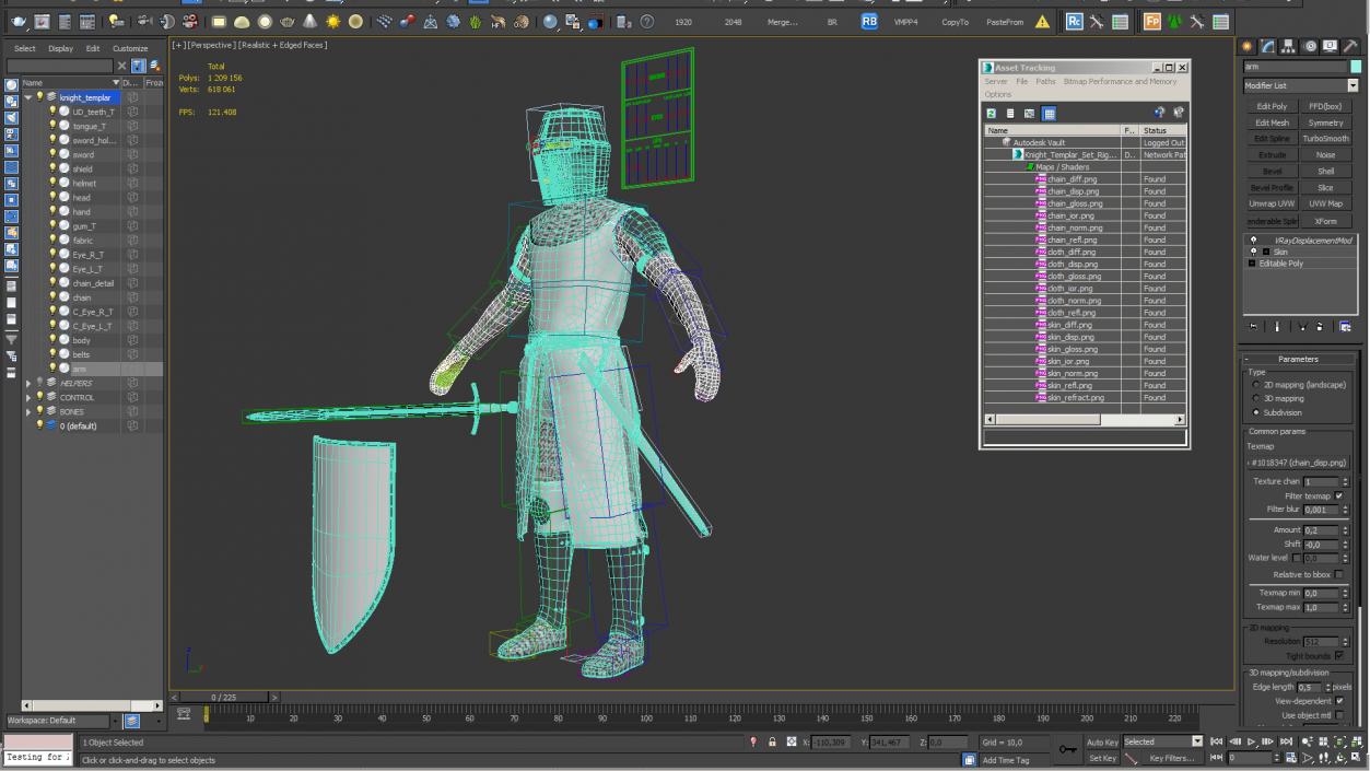 3D model Knight Templar Set Rigged