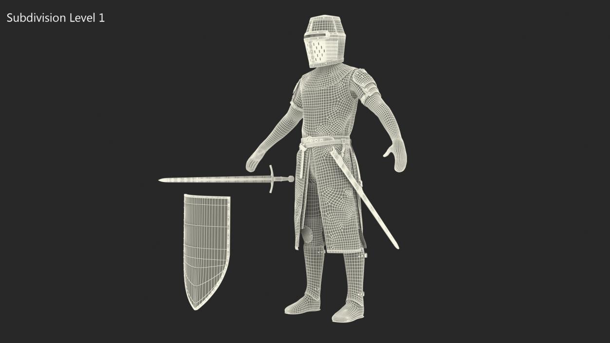 Knight Templar Set Rigged for Cinema 4D 3D model