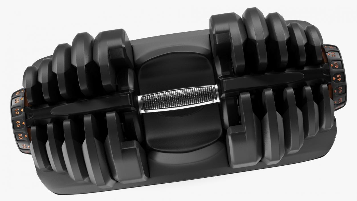 Dial Weight Adjusting Dumbbell with Holder 3D