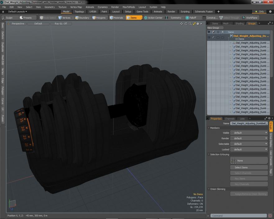 Dial Weight Adjusting Dumbbell with Holder 3D