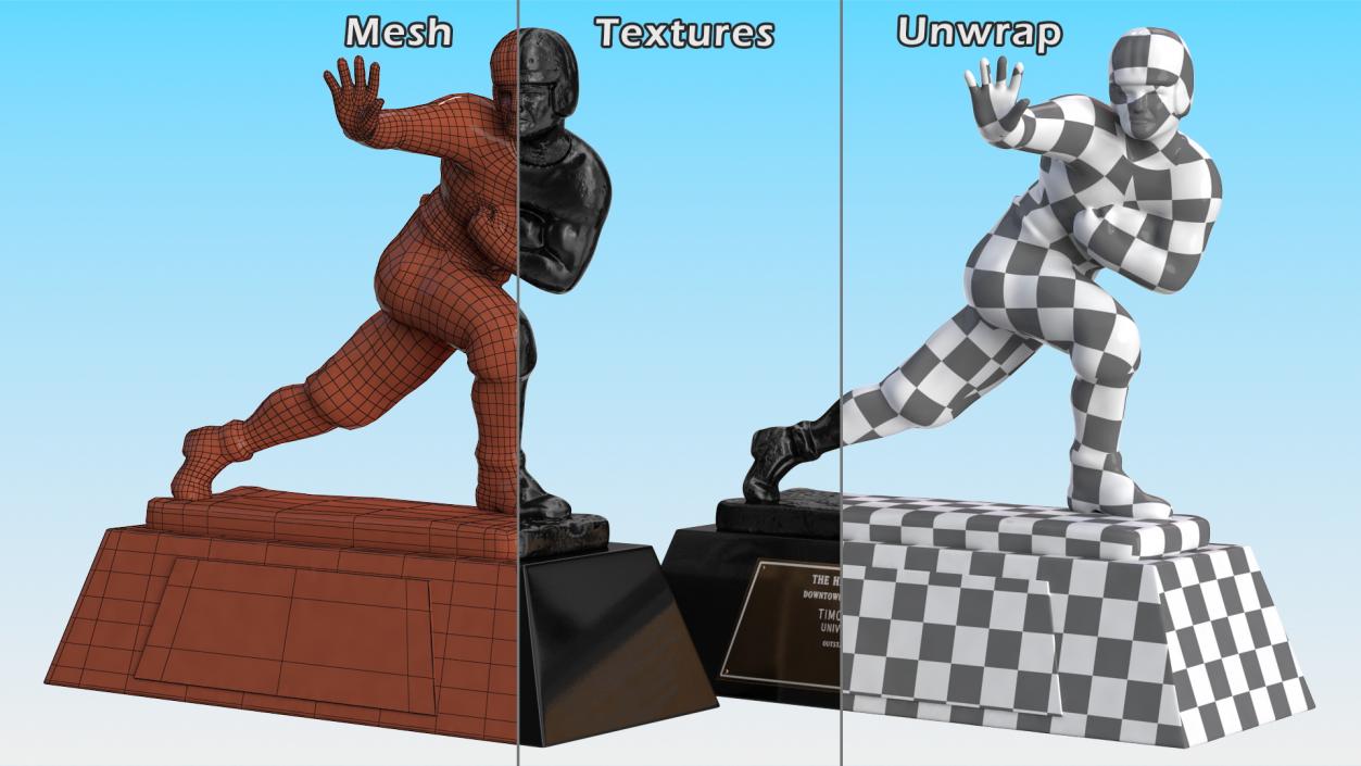 Heisman Memorial Trophy Black 3D model