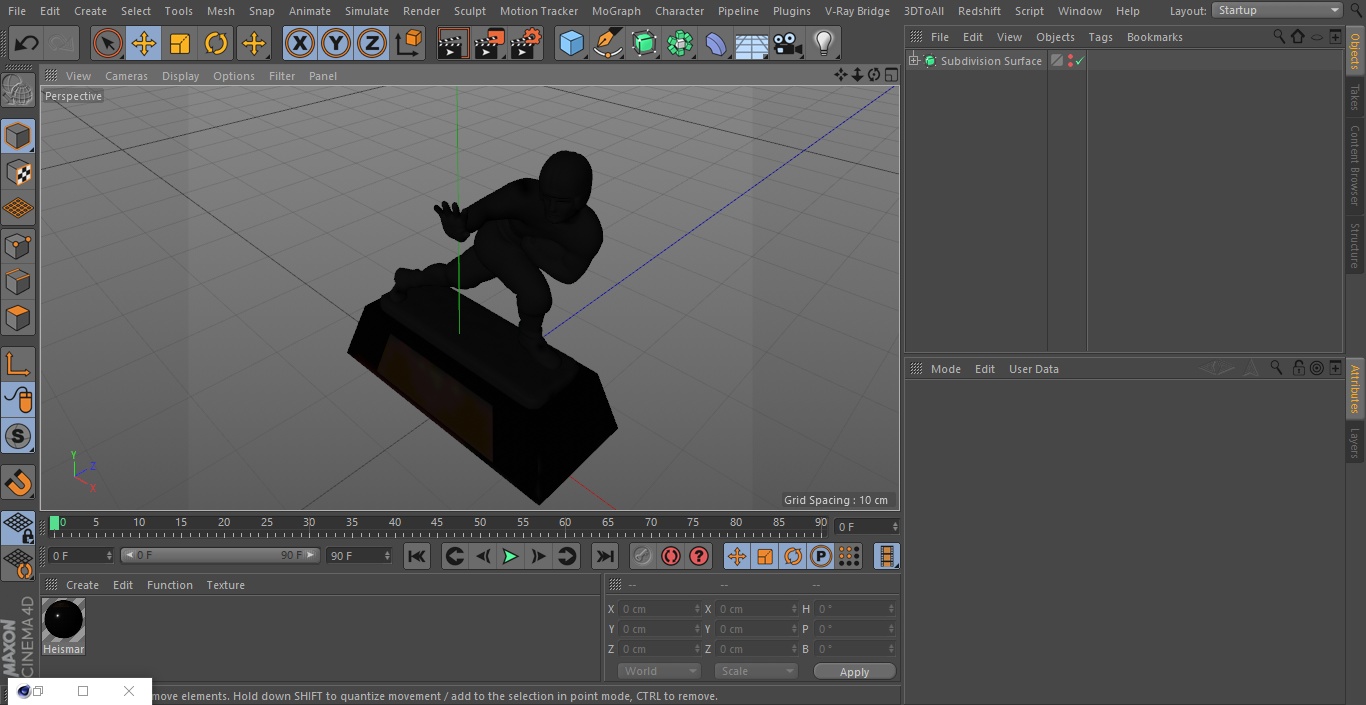 Heisman Memorial Trophy Black 3D model