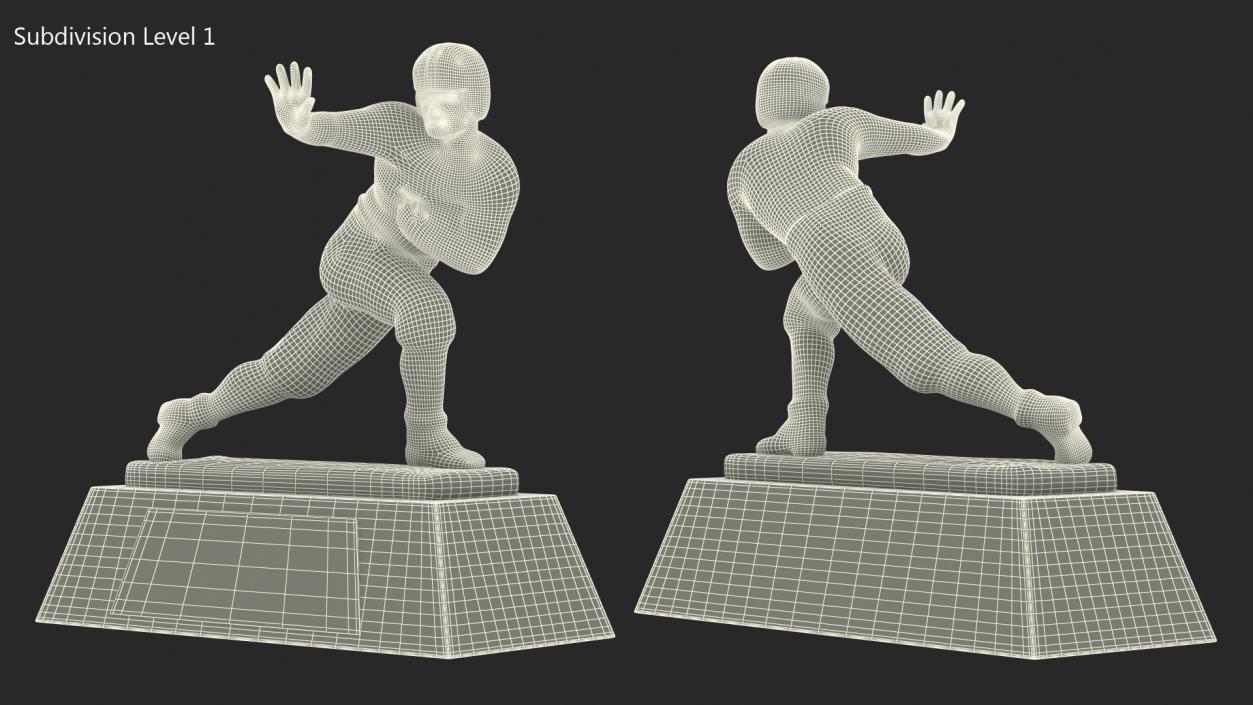 Heisman Memorial Trophy Black 3D model