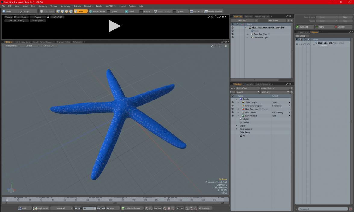 3D model Blue Sea Star 2