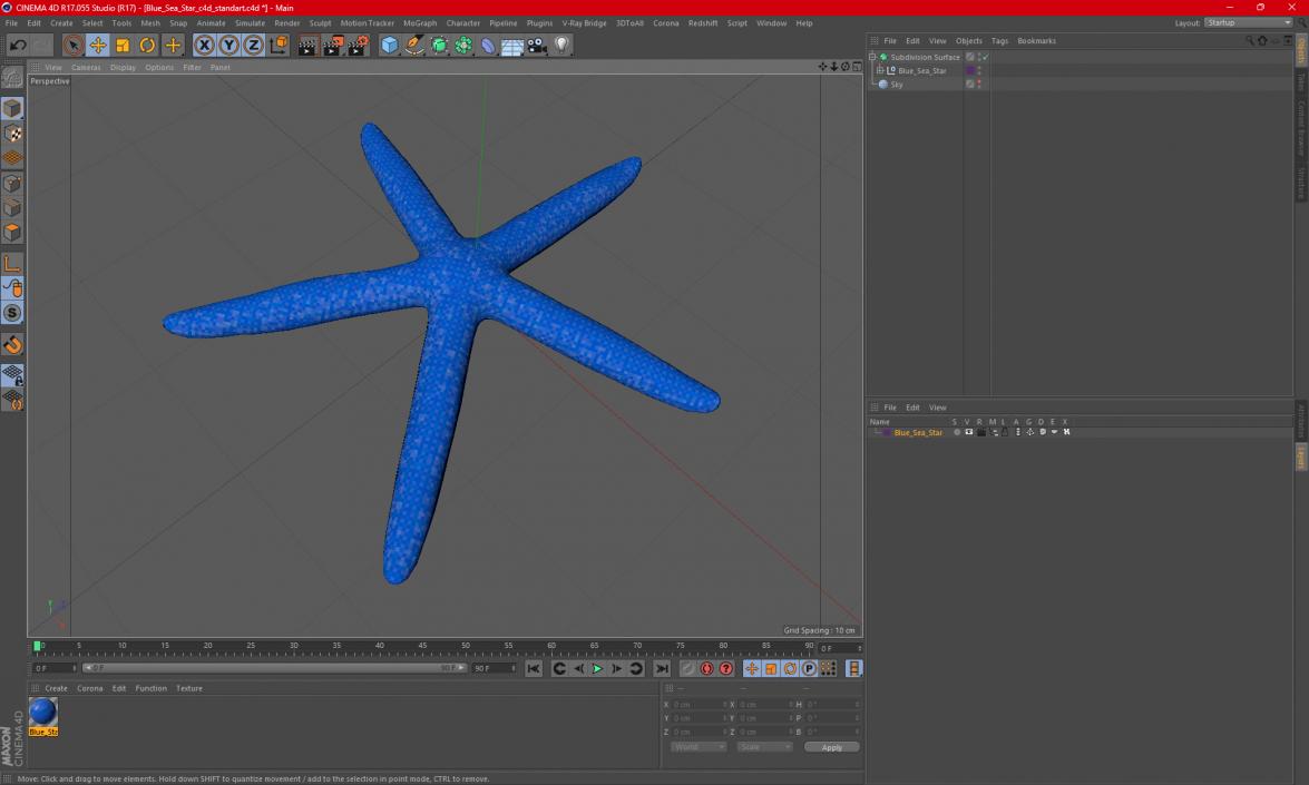 3D model Blue Sea Star 2