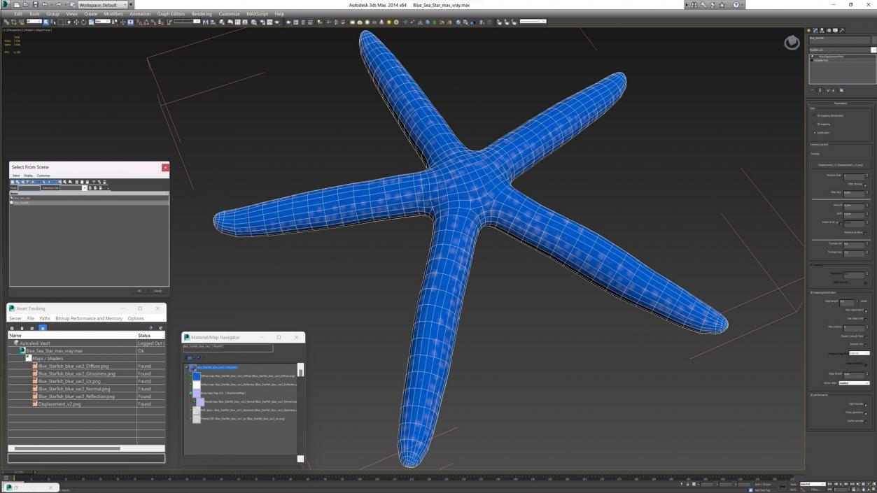 3D model Blue Sea Star 2