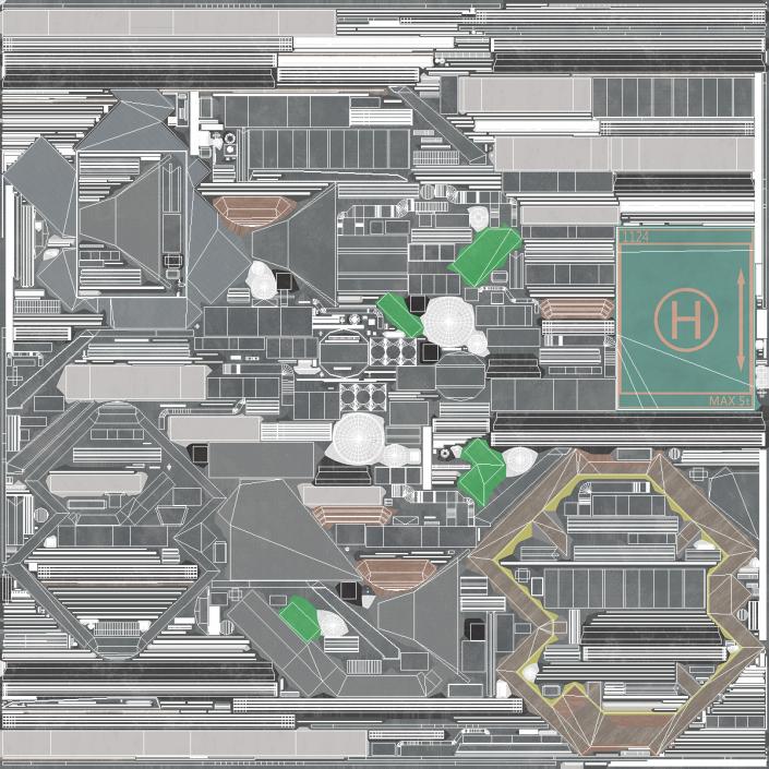 3D model Rooftop Helipad