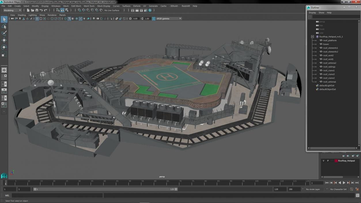 3D model Rooftop Helipad