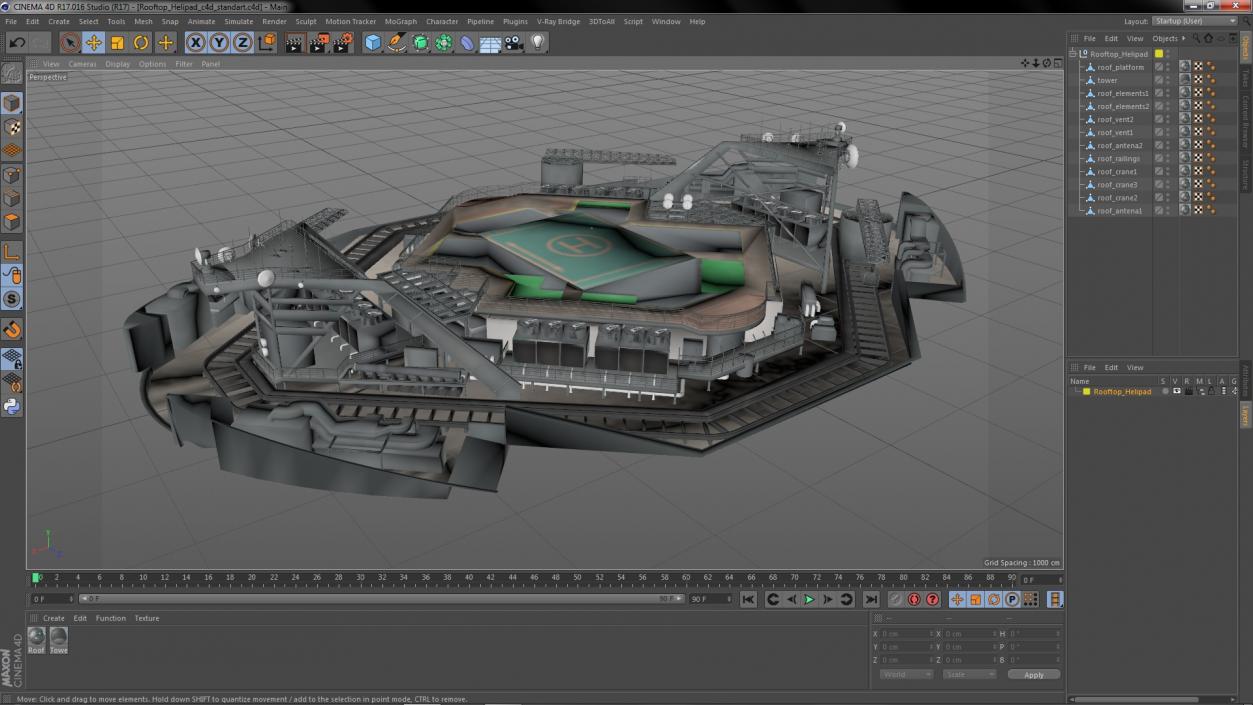 3D model Rooftop Helipad