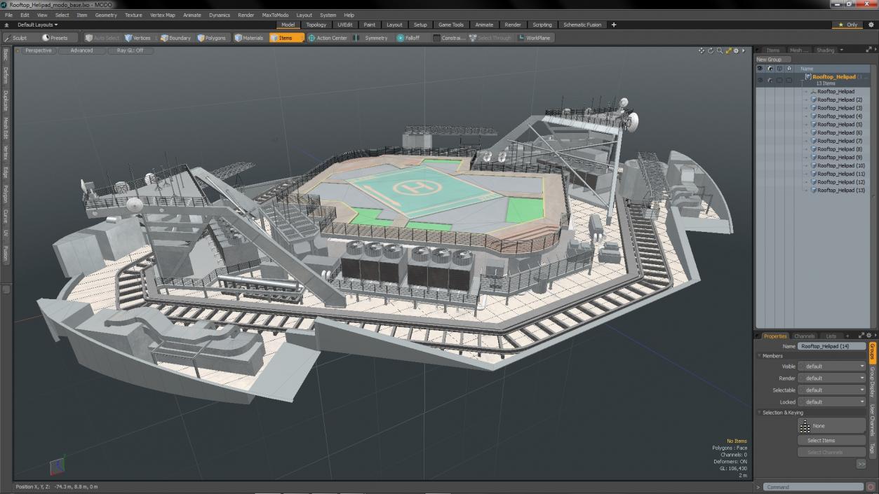 3D model Rooftop Helipad