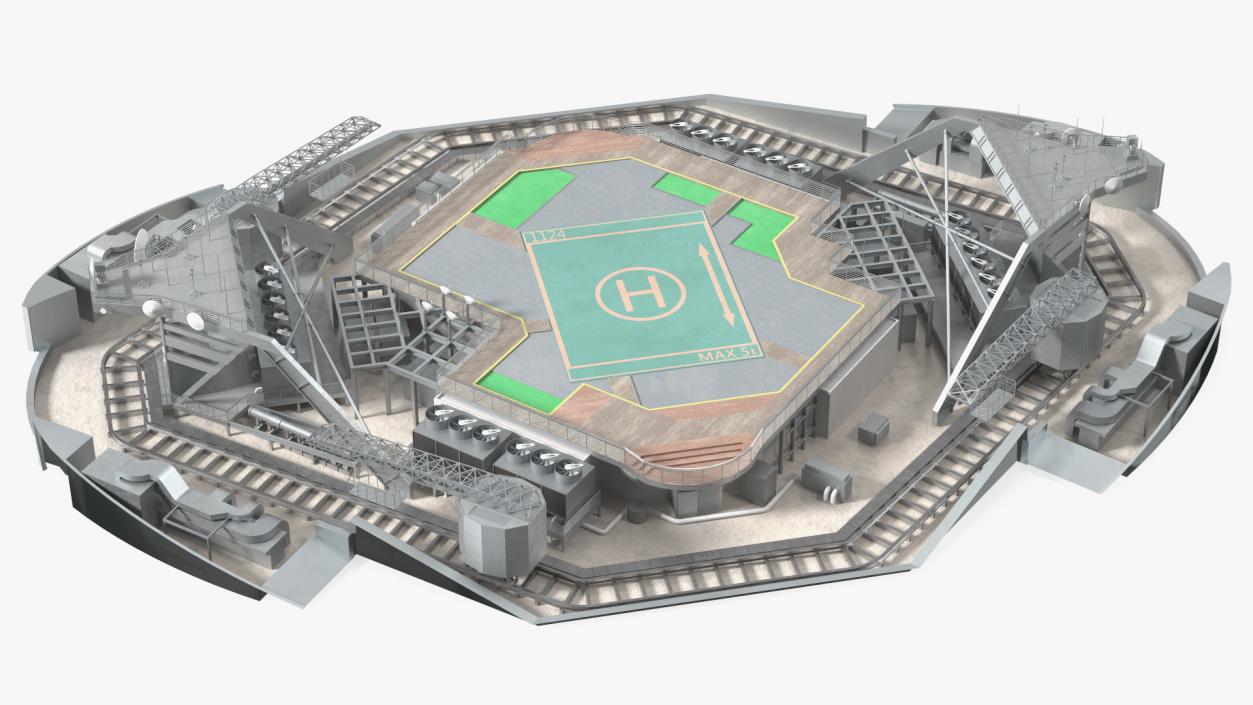 3D model Rooftop Helipad