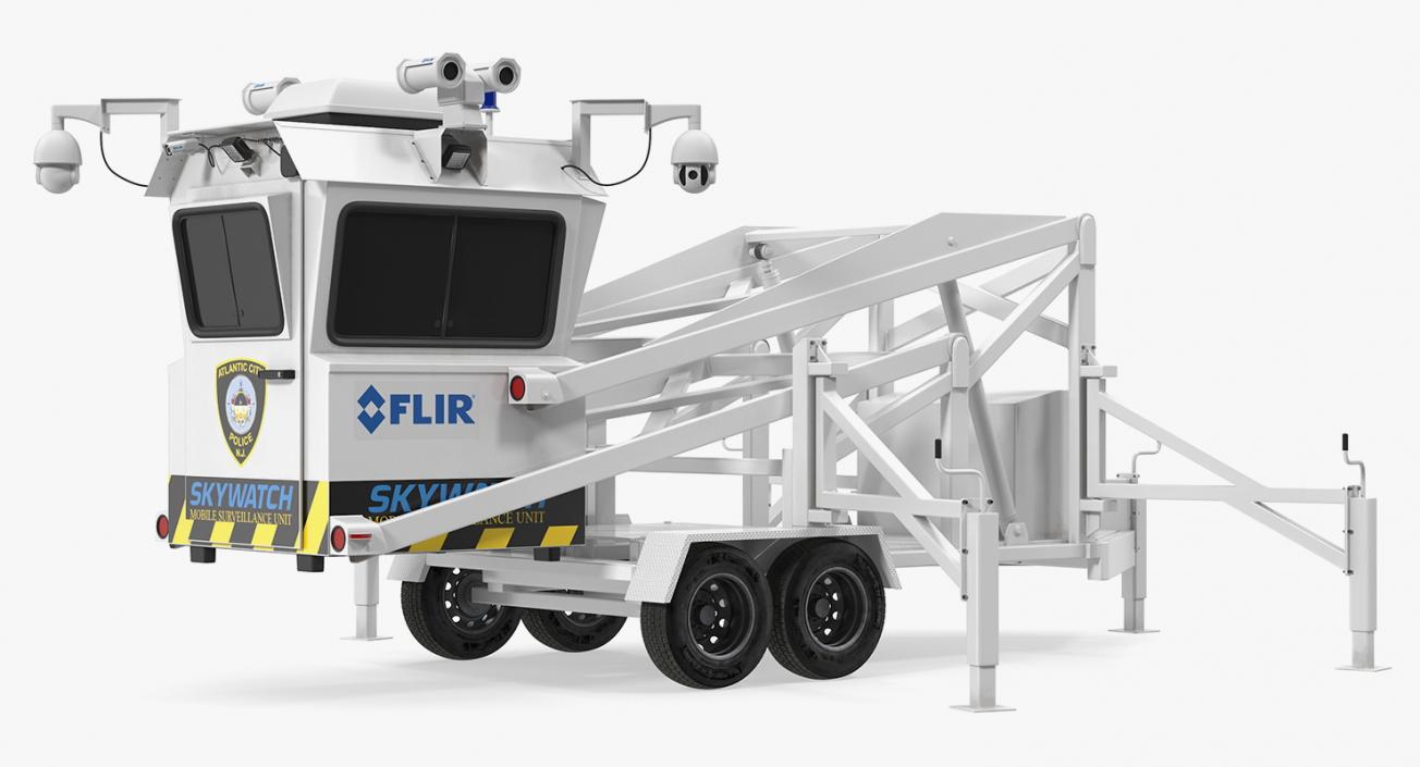 3D Flir SkyWatch Mobile Surveillance Tower Folded