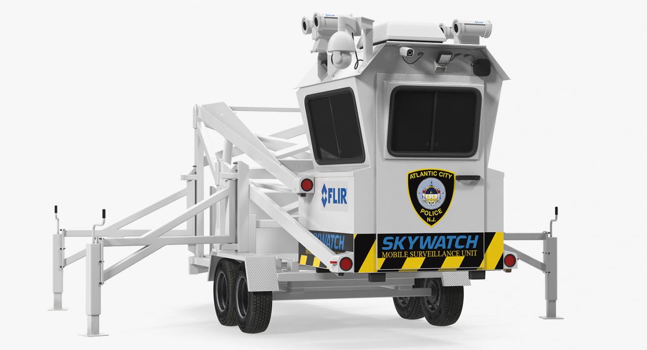 3D Flir SkyWatch Mobile Surveillance Tower Folded